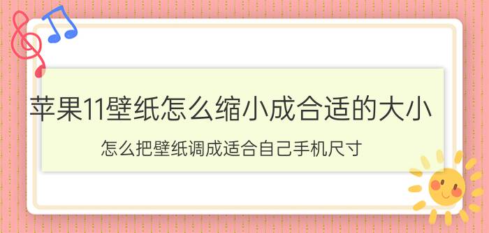 苹果11壁纸怎么缩小成合适的大小 怎么把壁纸调成适合自己手机尺寸？